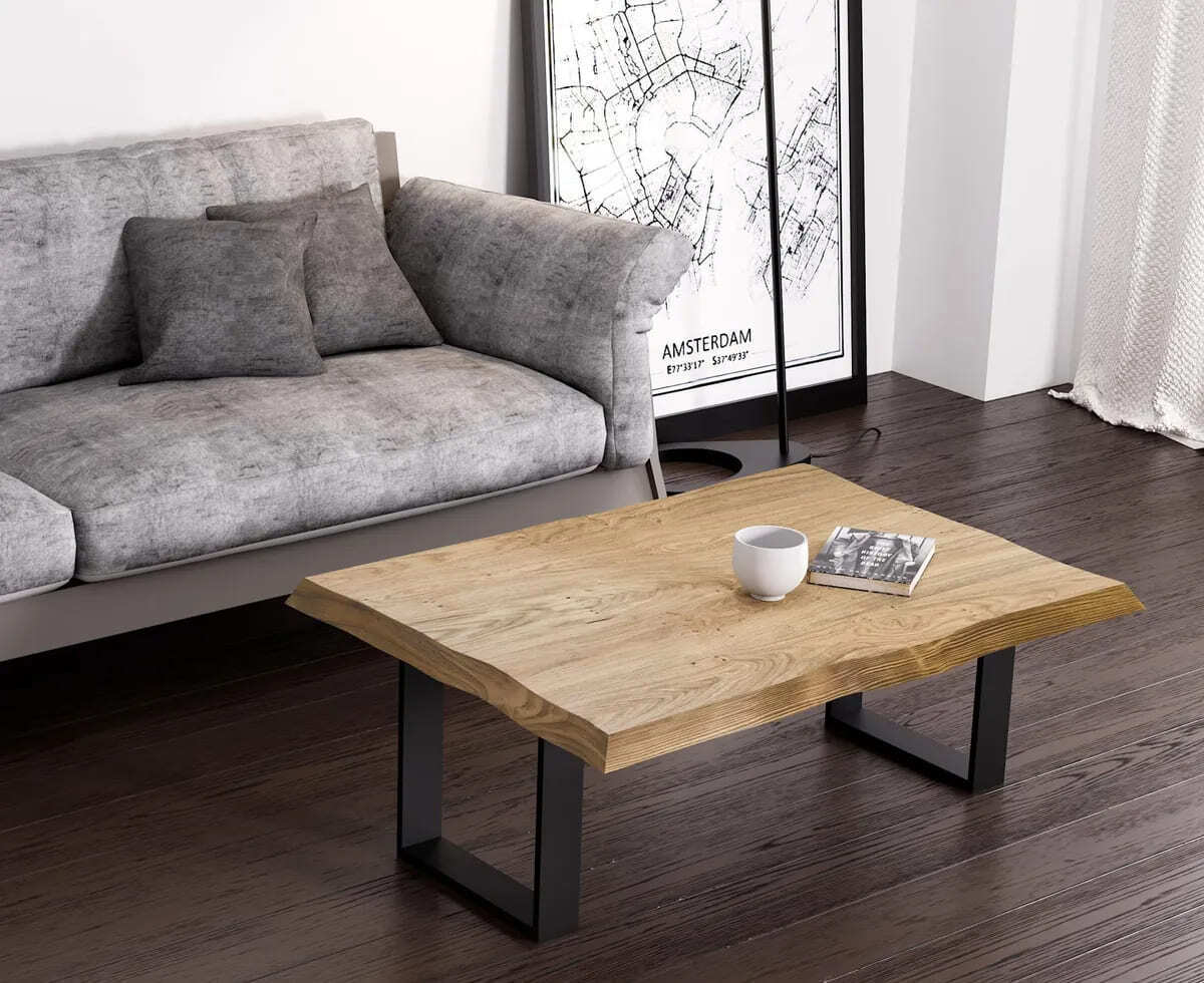 La mesa auxiliar de centro de madera de roble maciza de Leroy Merlin