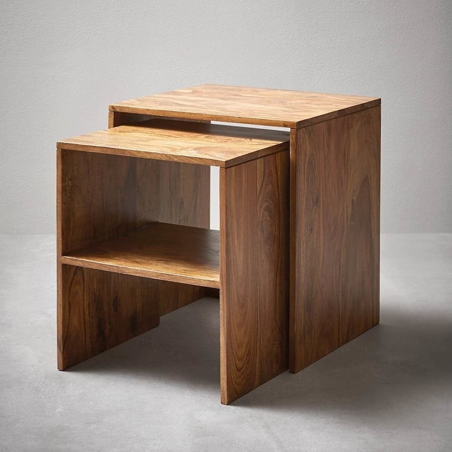El set de dos mesas auxiliares nido de palisandro modelo Bombay de El Corte Inglés