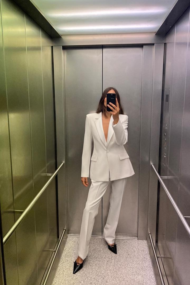 Pantalón de cintura satinada Smoking de Zara