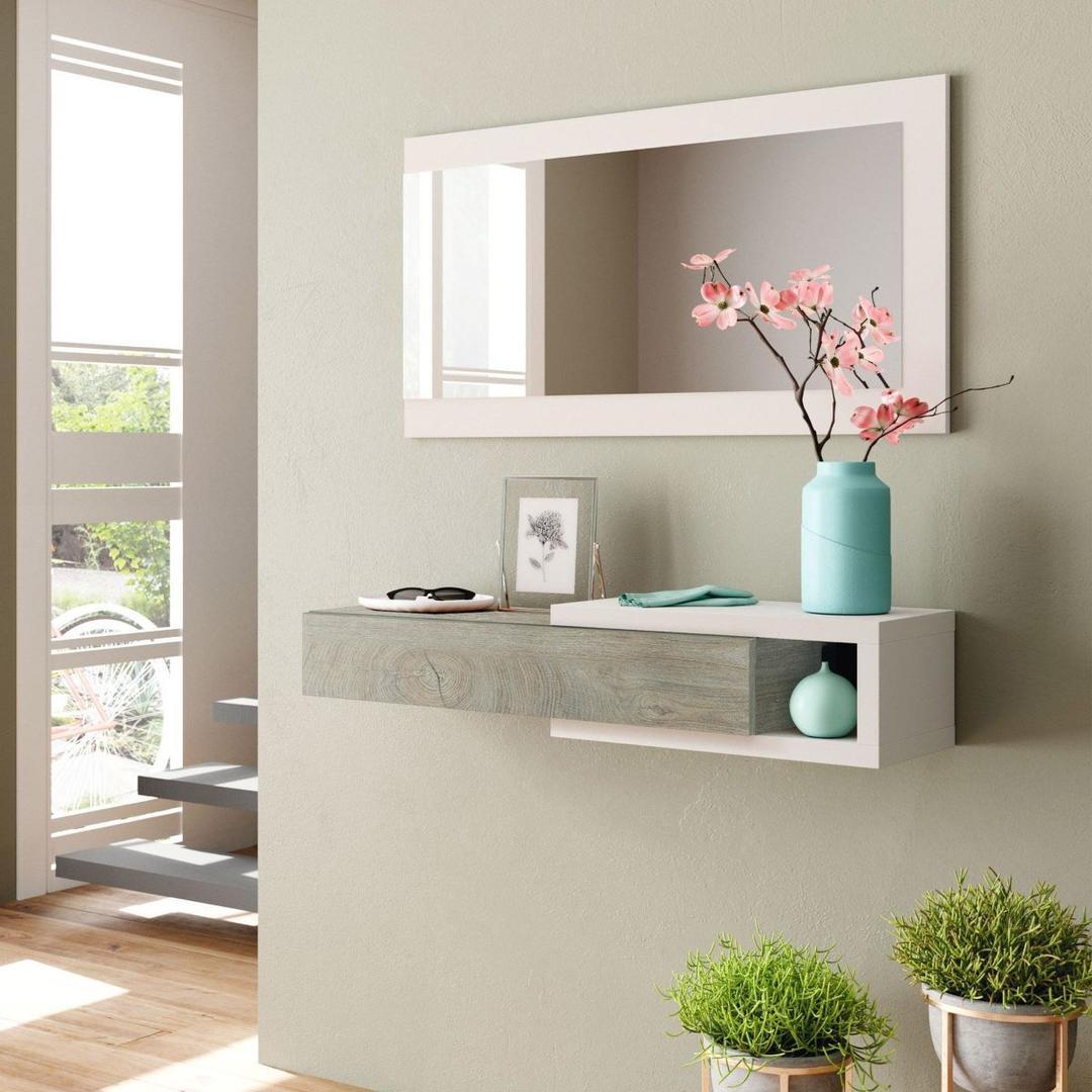 Mueble recibidor con espejo modelo Moon de Leroy Merlin