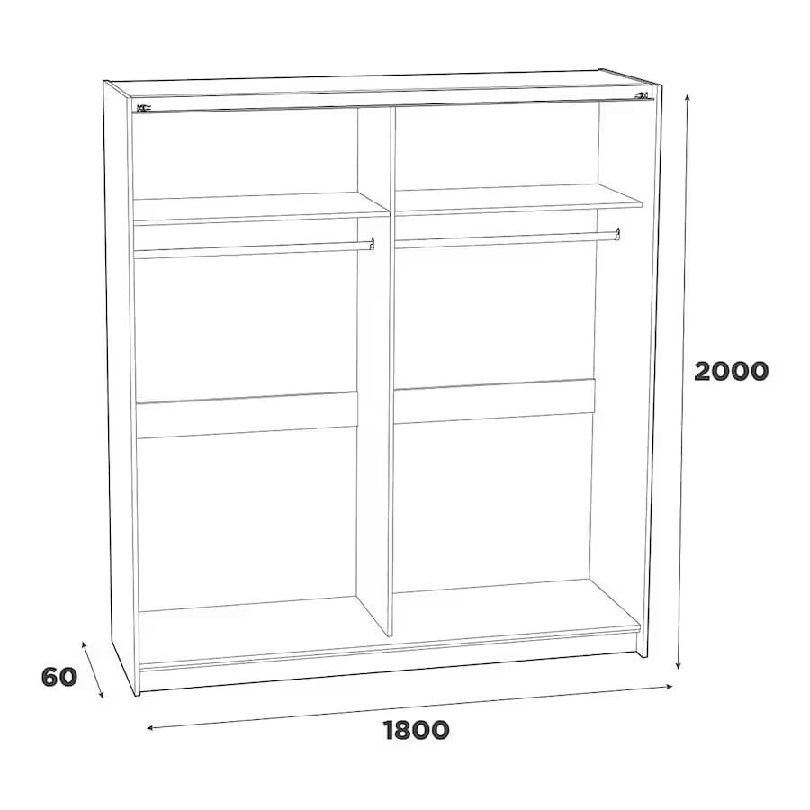 El armario ropero con 2 puertas correderas Meka Block en El Corte Inglés