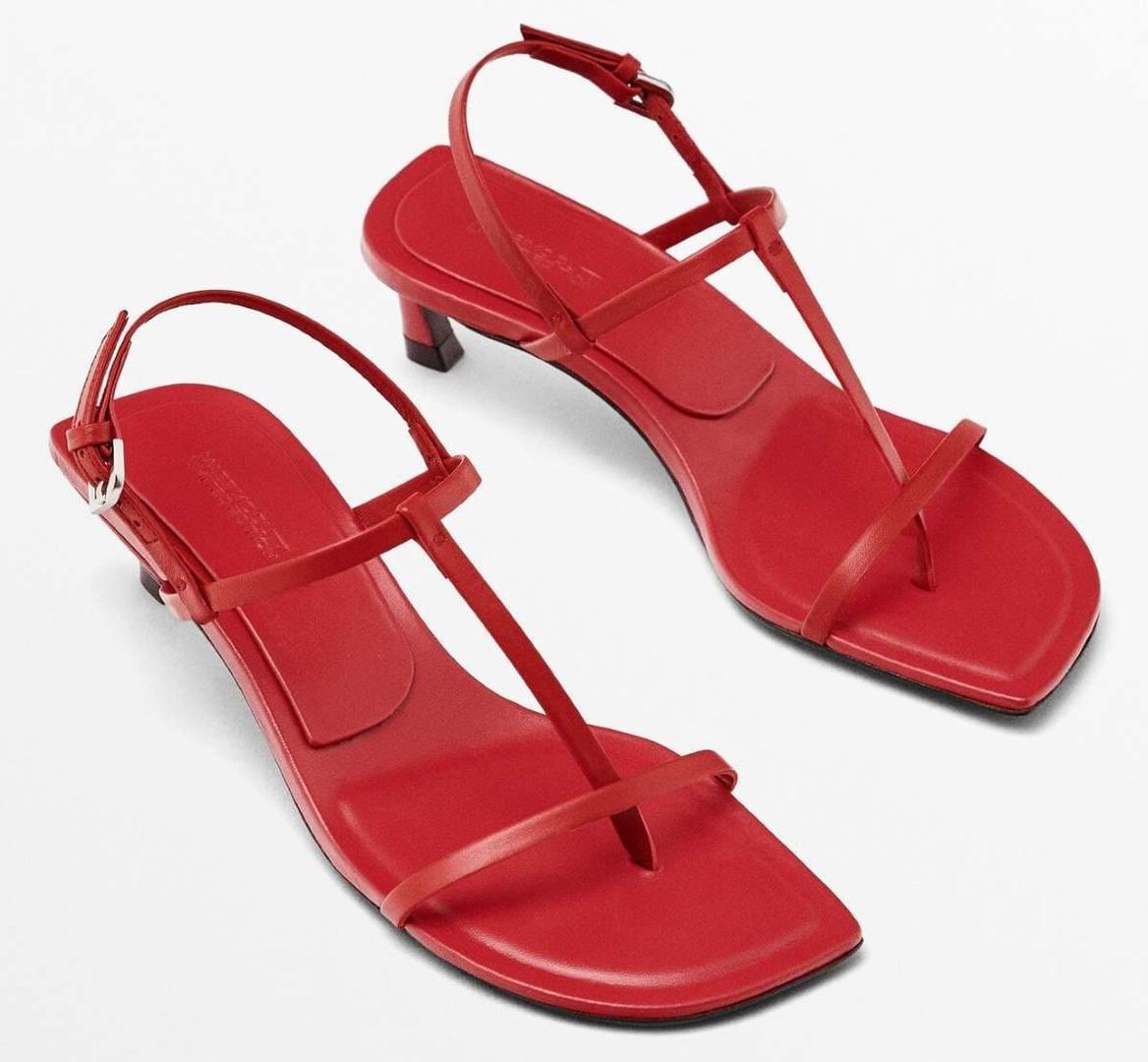 Sandalia tacón roja-limited edition de Massimo Dutti