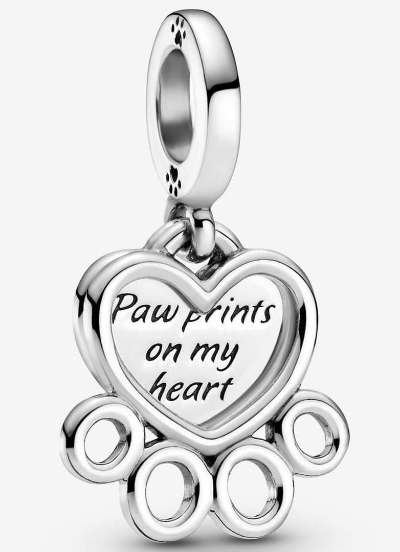 Charm Colgante Corazones y Huellas de Pandora