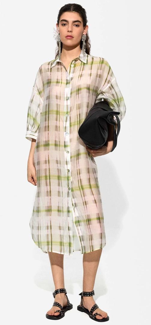 Vestido camisero estampado cuadros de Parfois