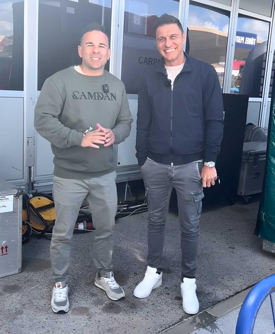Joaquín Sánchez junto a Ángel Gaitán en el Circuito de Jerez