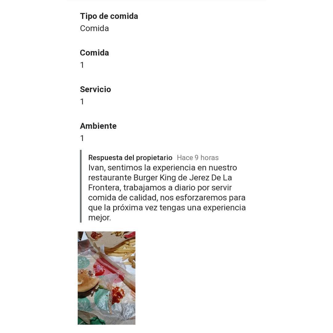 Respuesta de Burger King