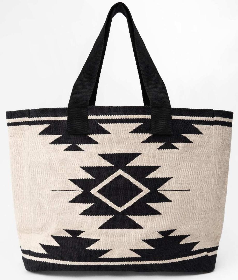 Bolso jacquar con estampado étnico