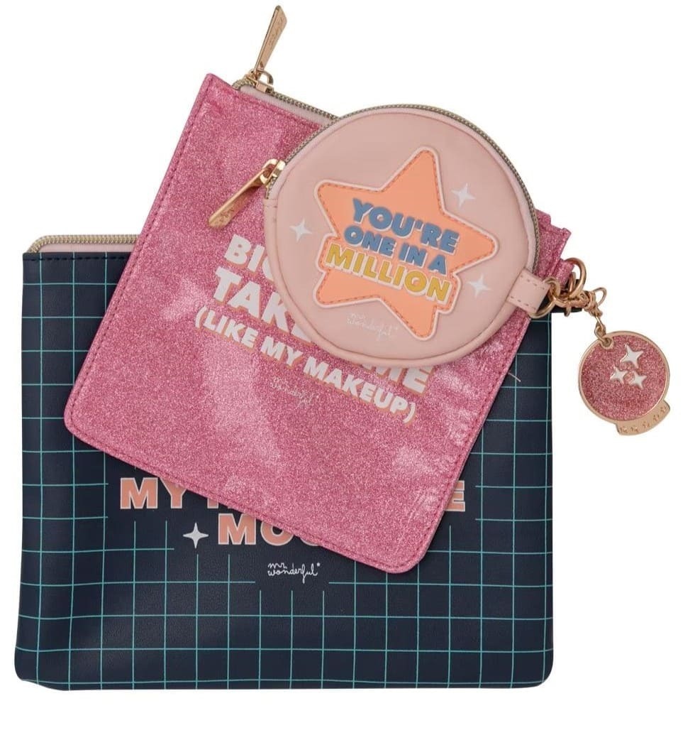 Set de 3 estuches con mensaje y diseño Mr. Wonderful