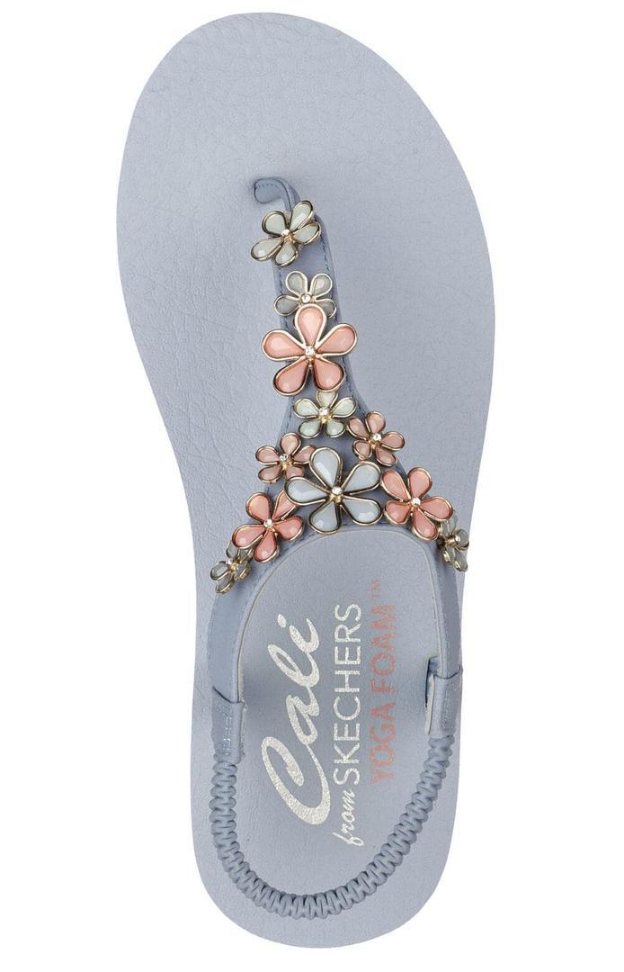 Las nuevas sandalias con flores Meditation - Glass Daisy azules de Skechers