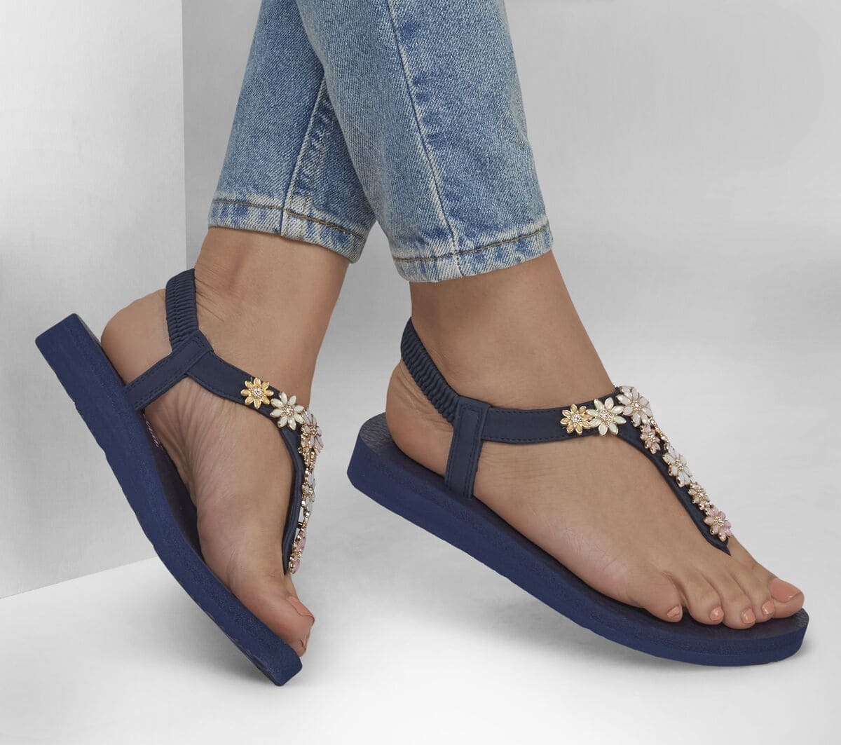 Las sandalias planas con flores Meditation - Happy Daisies de Skechers