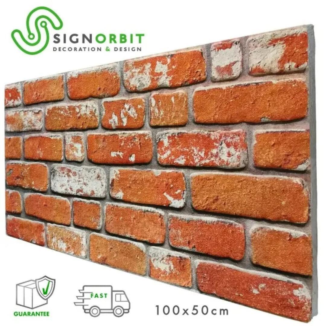 Panel resinado con diseño de ladrillo