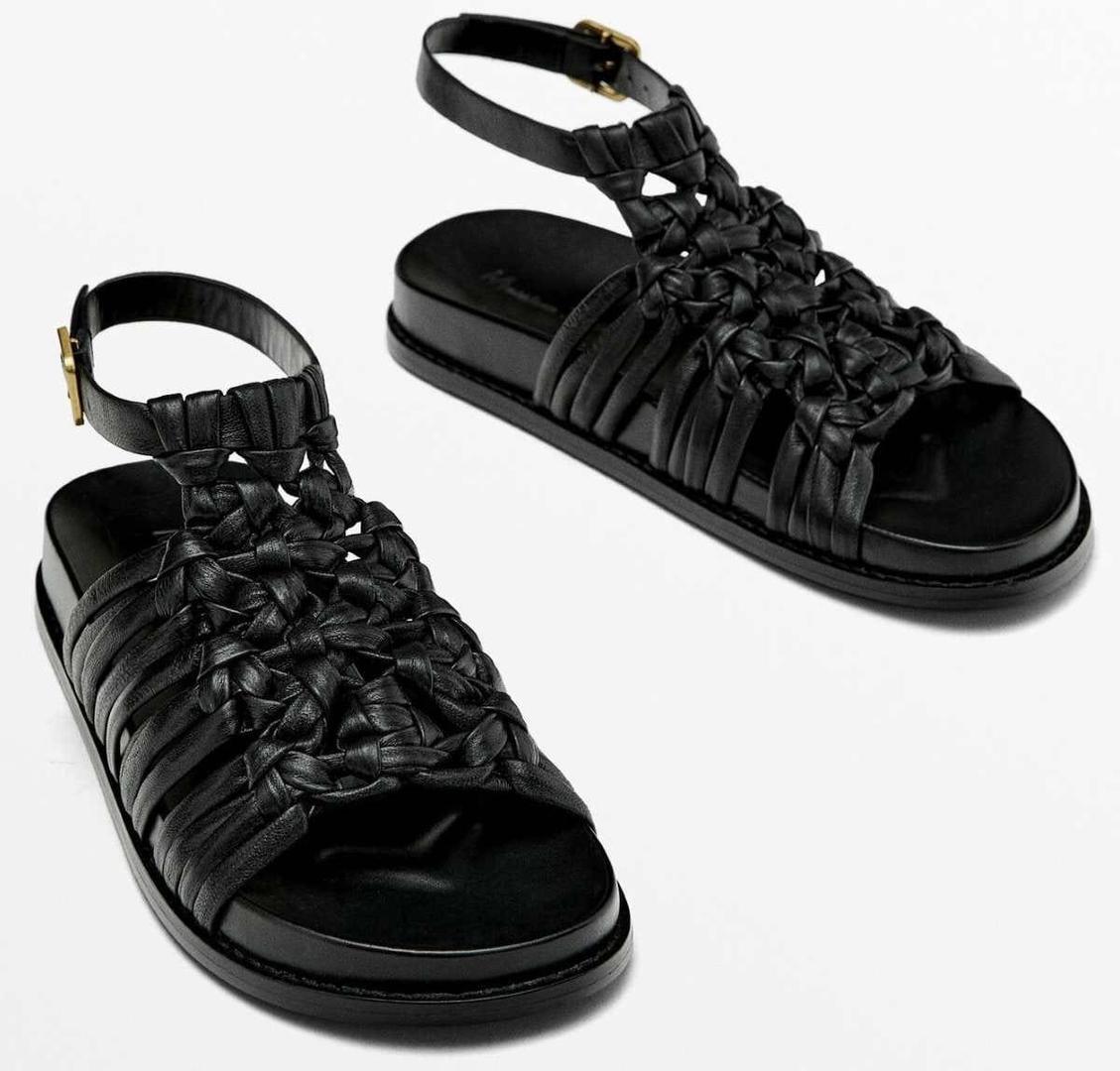 Sandalia plana nudos de Massimo Dutti