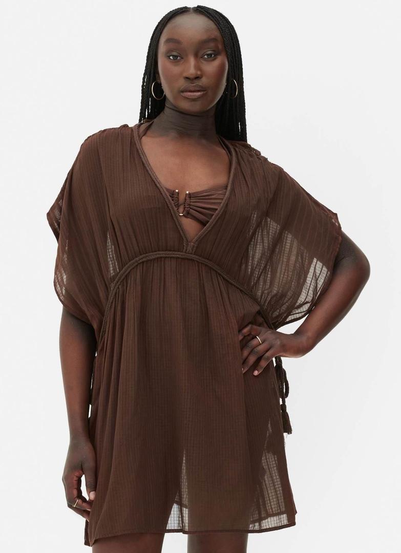 Kimono con cinturón trenzado de Primark