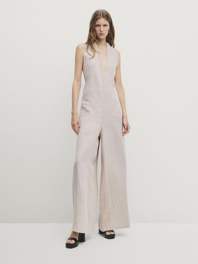 El nuevo mono halter con lino de Massimo Dutti