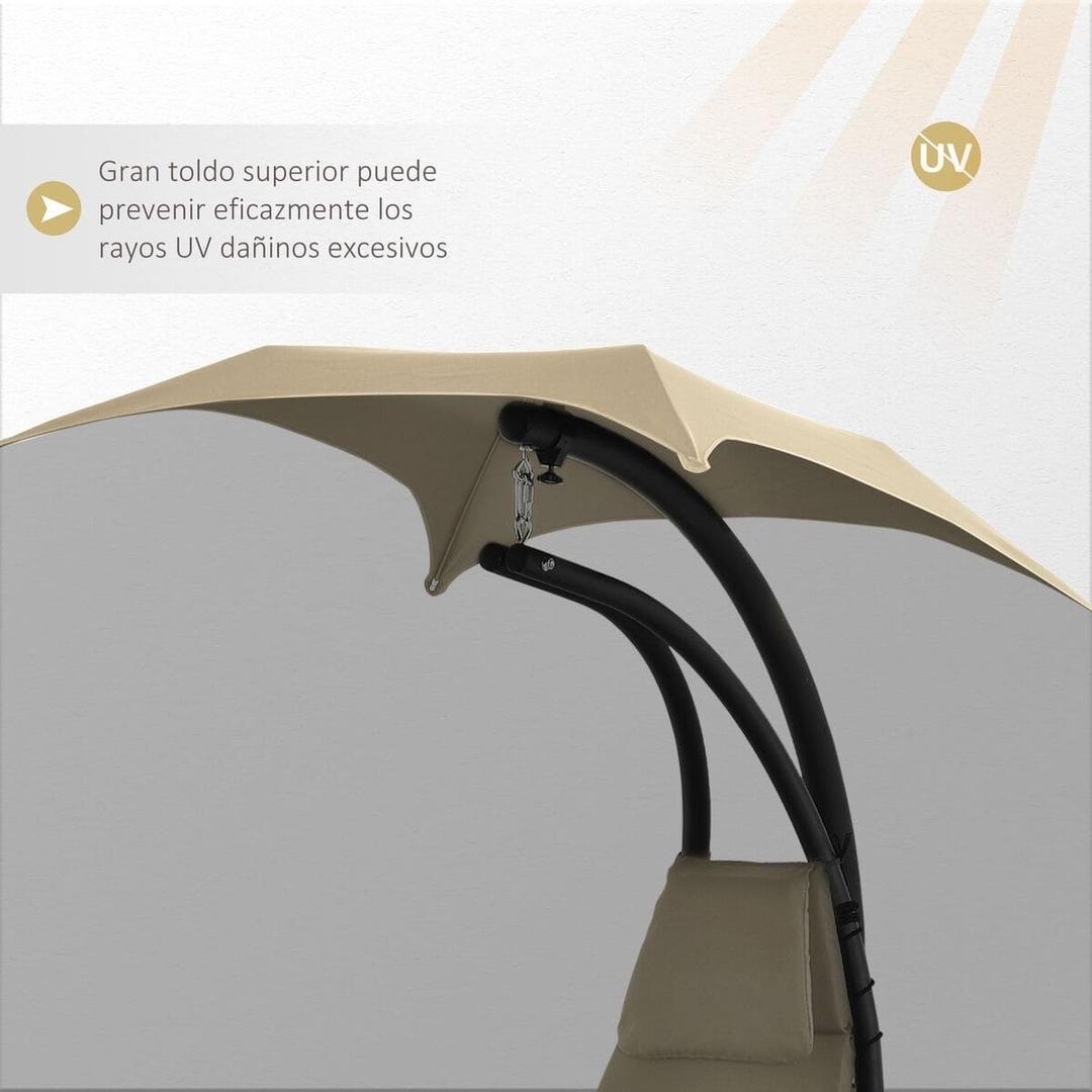 La tumbona colgante de metal y poliéster Outsunny en color beige de Carrefour