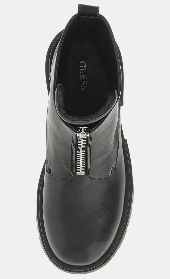 Los botines leila con cremallera frontal de color negro de Guess