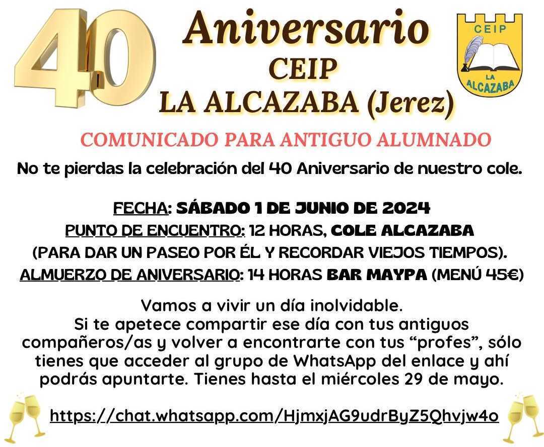 Cartel del 40 Aniversario del CEIP La Alcazaba de Jerez