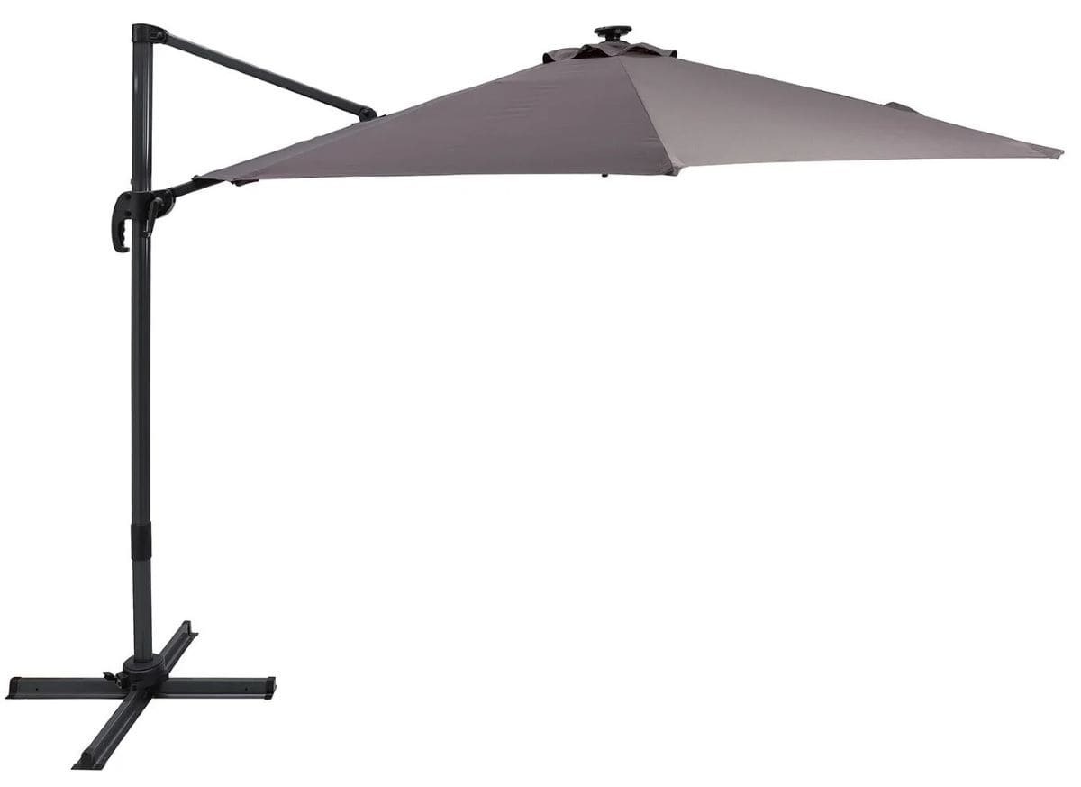 Sombrilla con iluminación LED solar