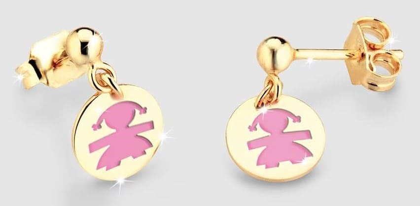 Pendientes en oro con esmalte LeBebé