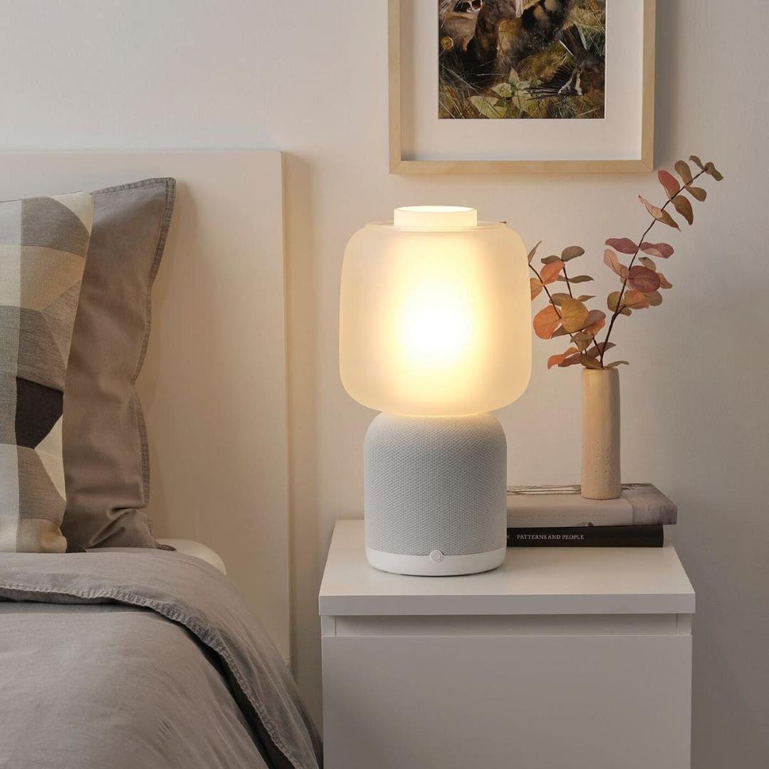 Lámpara altavoz wifi pantallavidrio, blanco