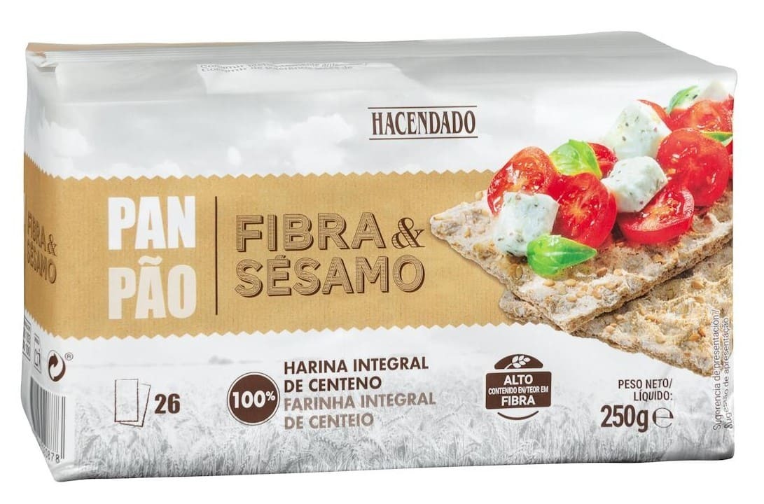 Pan de fibra y sésamo Hacendado
