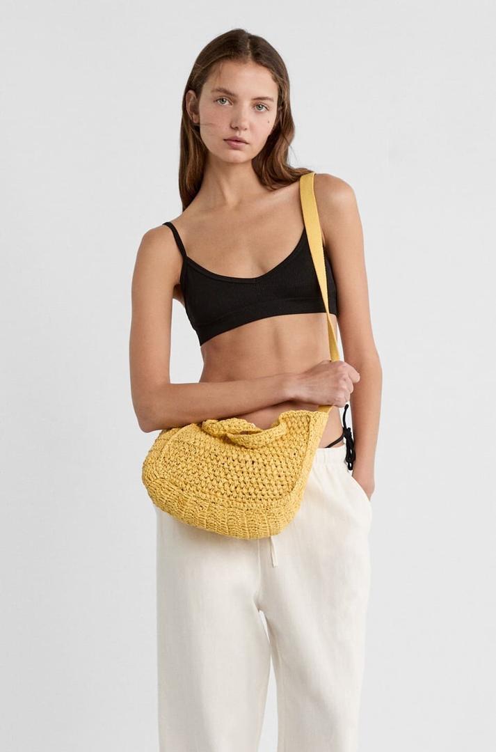 Bandolera tote estilo rafia