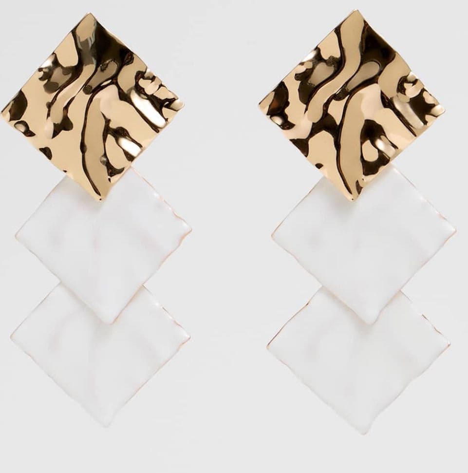 Pendientes combinado triple rombo