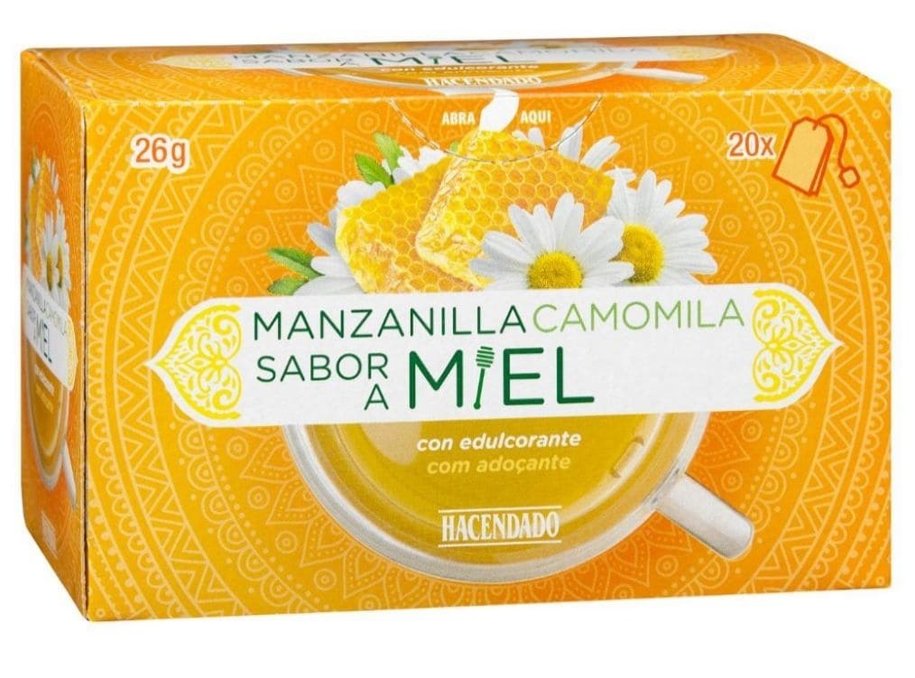 Infusión Manzanilla sabor a miel Hacendado con edulcorante