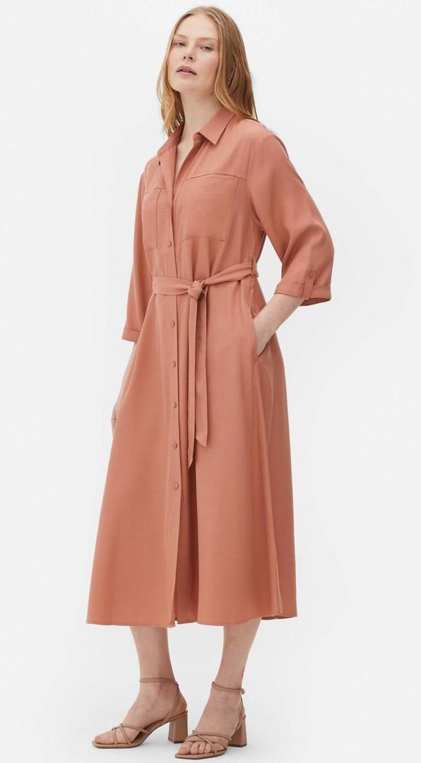 Vestido camisero evasé de manga larga de The Edit de Primark