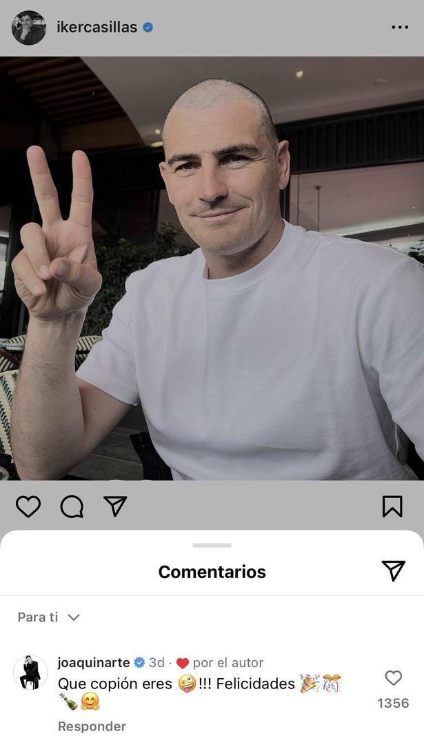 El comentario de Joaquín en la publicación de Iker Casillas | Instagram