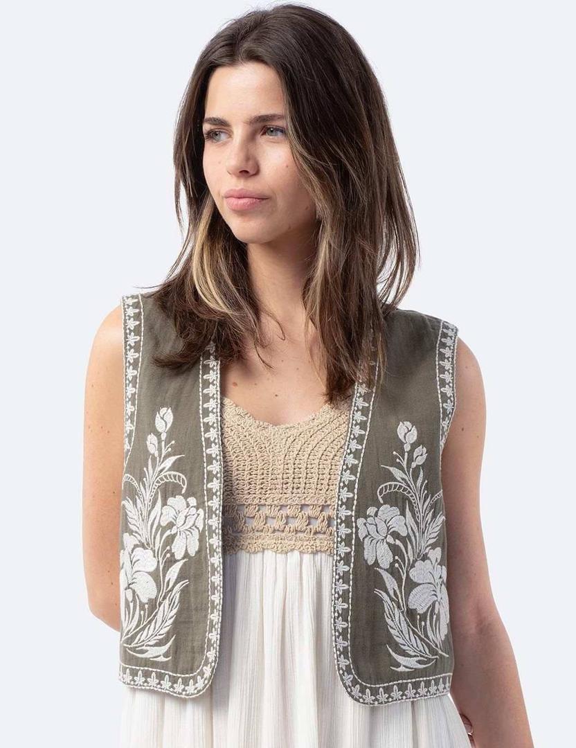 Chaleco bordado con forro interior de Mujer TEX de Carrefour