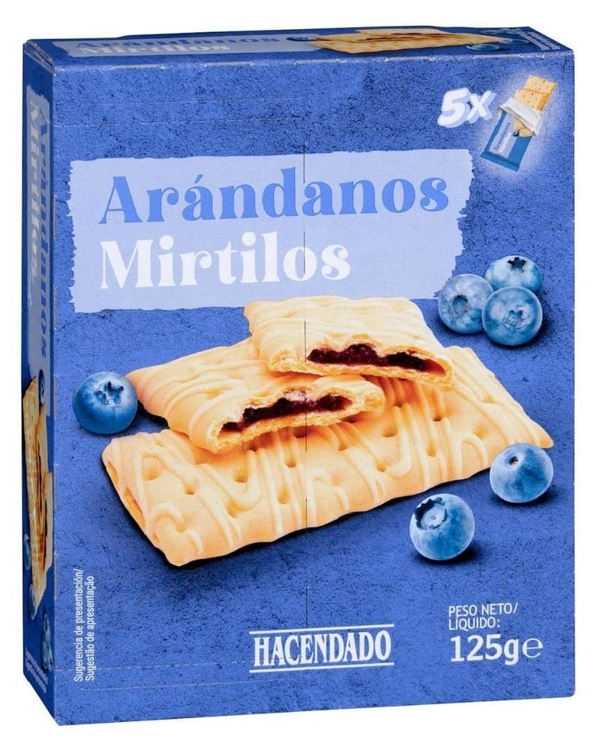 Barritas de galleta rellena de arandanos