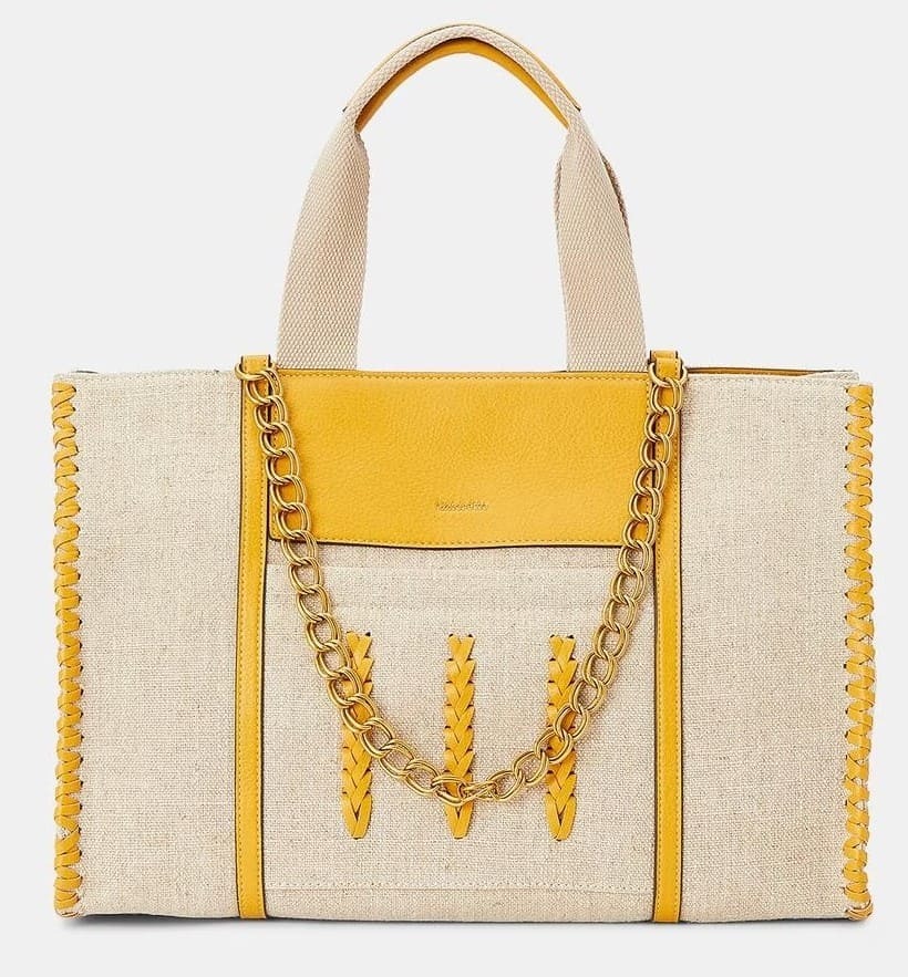 Bolso de mano grande con trenzado y detalle de la marca Tintoretto