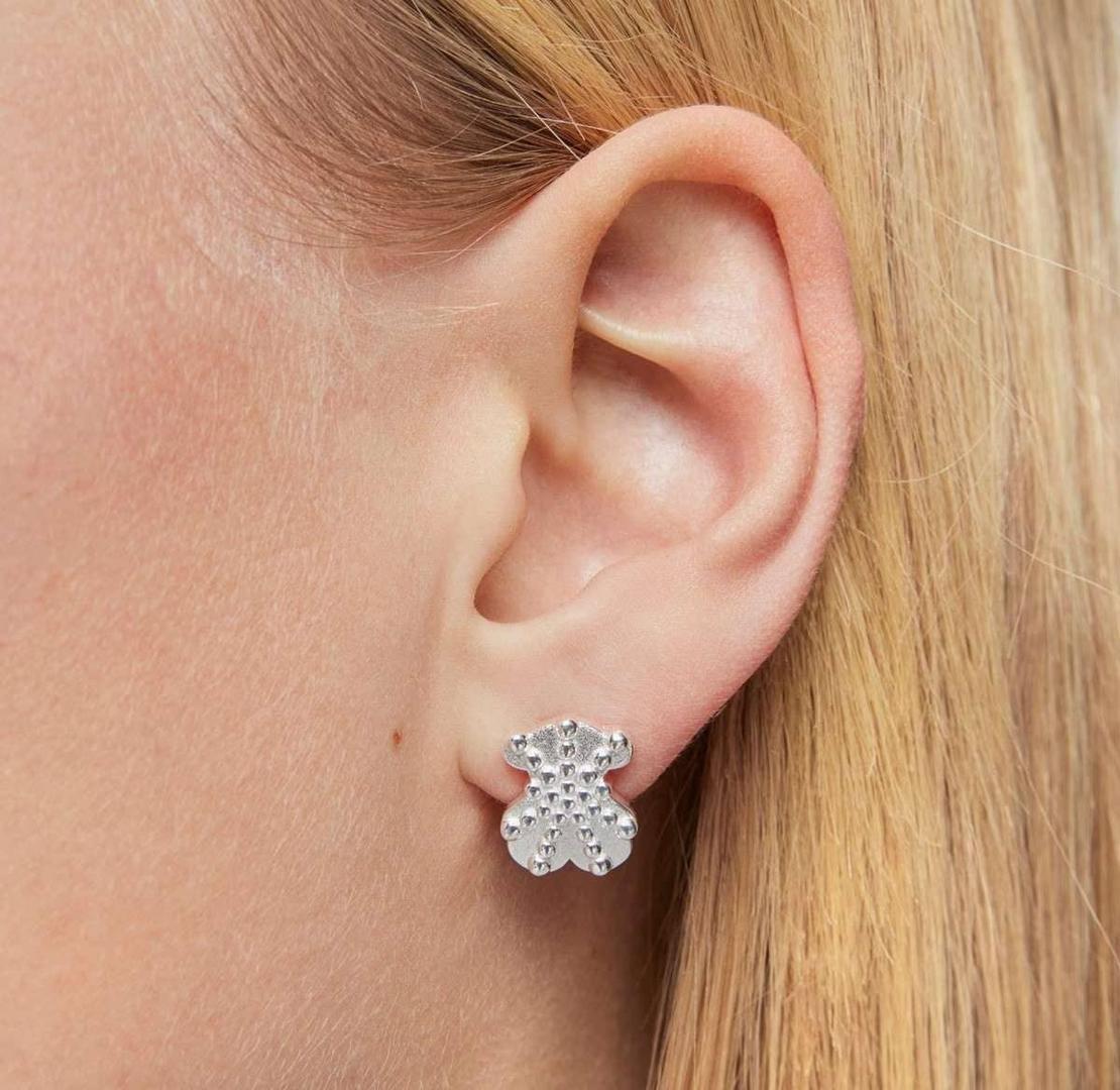 Pendientes pequeños oso de plata TOUS Grain de TOUS