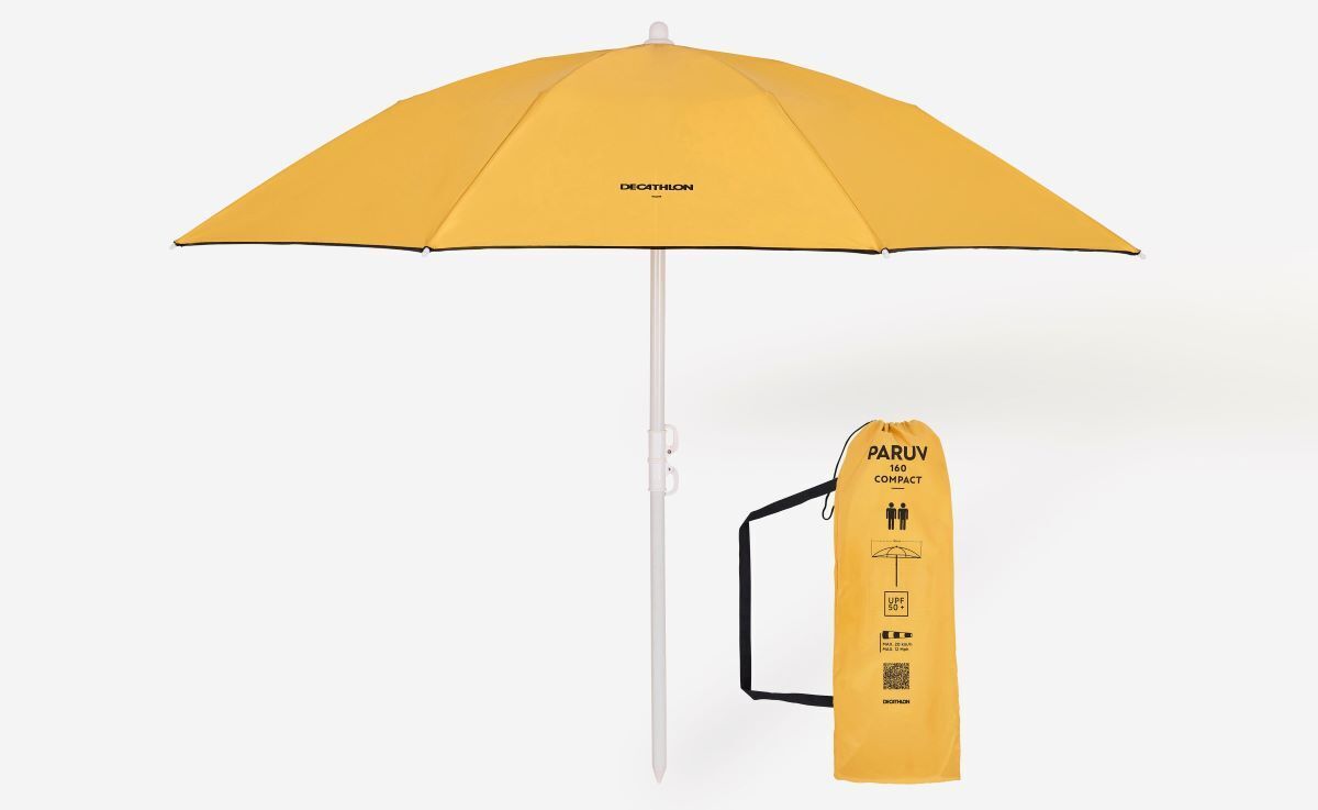 Sombrilla de playa Paruv 160 plegable UPF 50+ para 2 personas de Decathlon