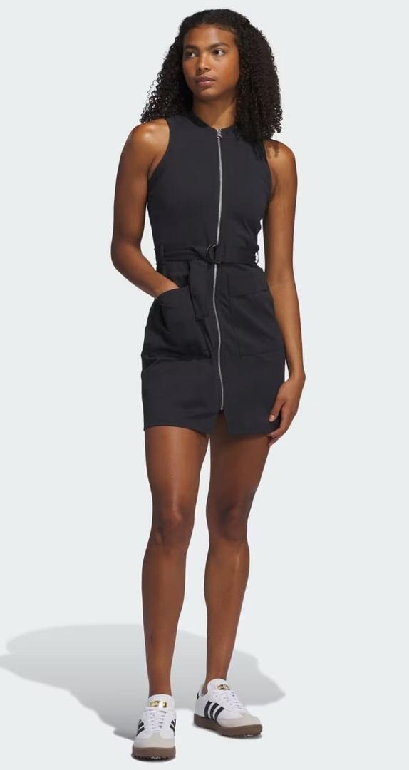 El nuevo vestido negro con cinturón Go-To Zip de Adidas