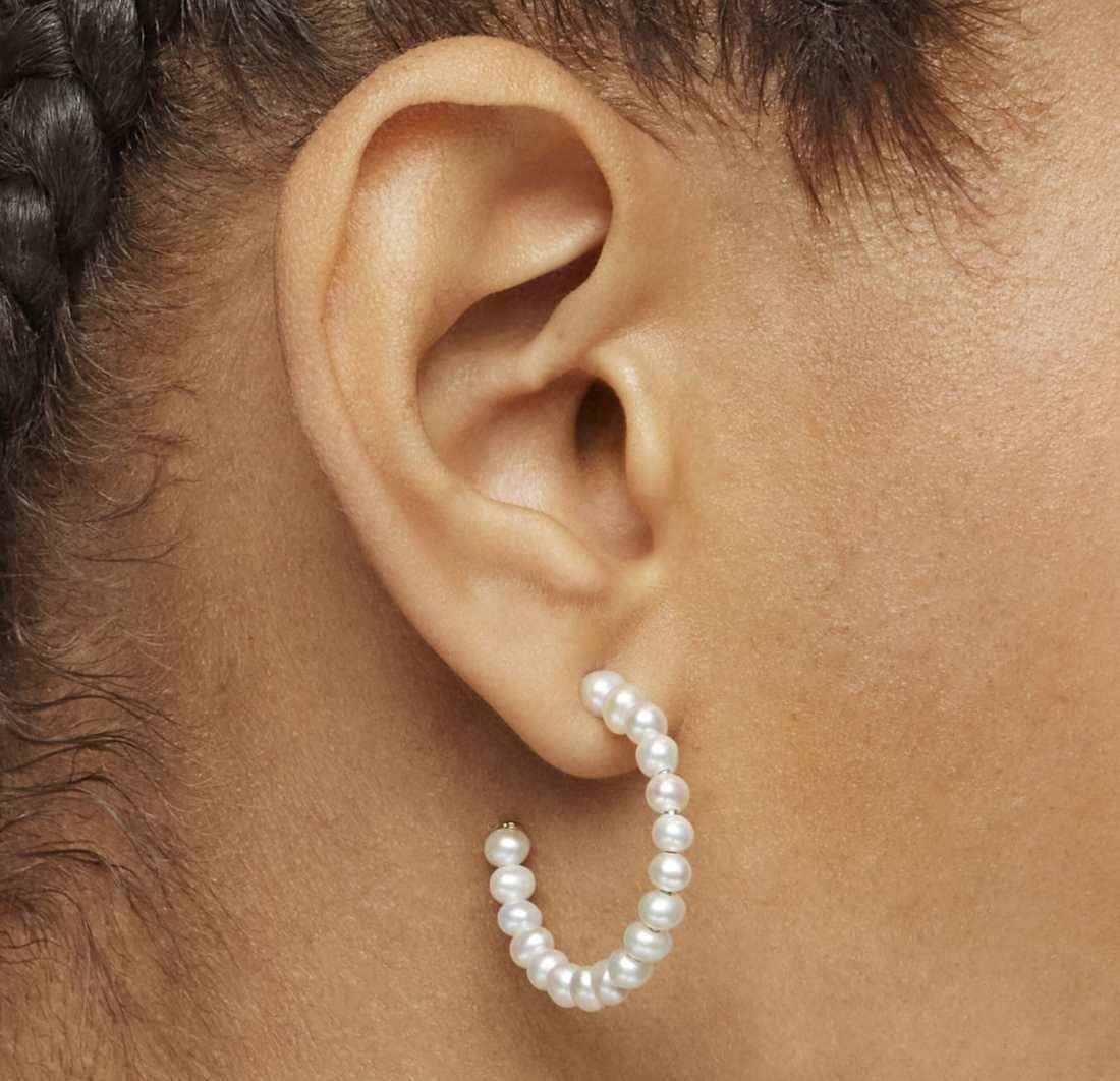 Pendientes aro pequeño de perlas Gloss de TOUS