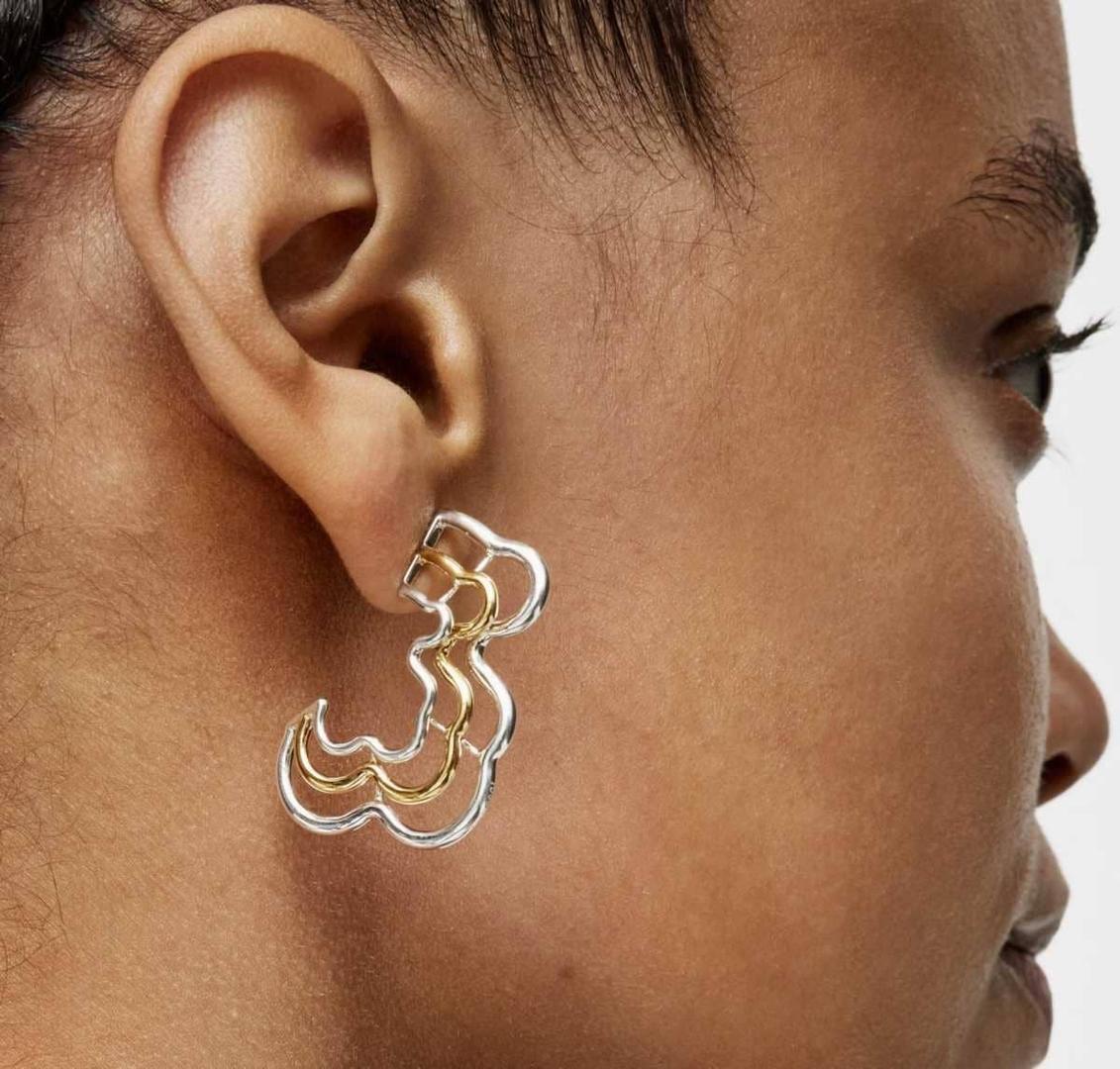 Pendientes triple oso bicolor Bickie de TOUS