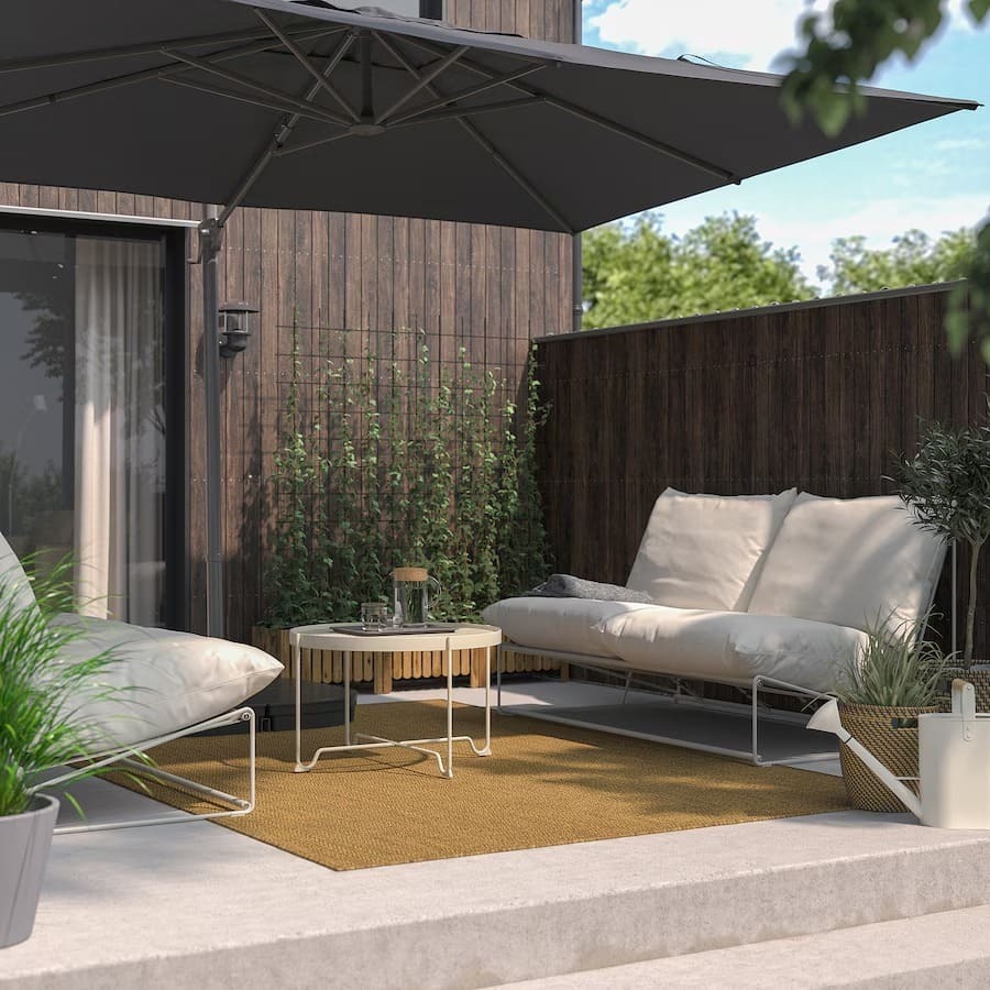 La nueva sombrilla gigante colgante SEGLARÖ antracita inclinable de Ikea