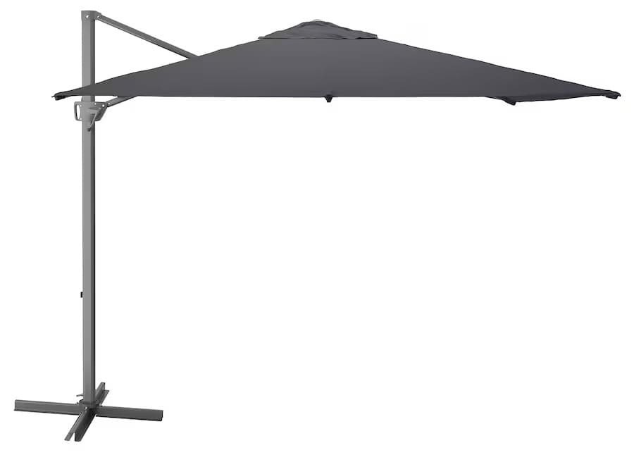 La nueva sombrilla gigante colgante SEGLARÖ antracita inclinable de Ikea