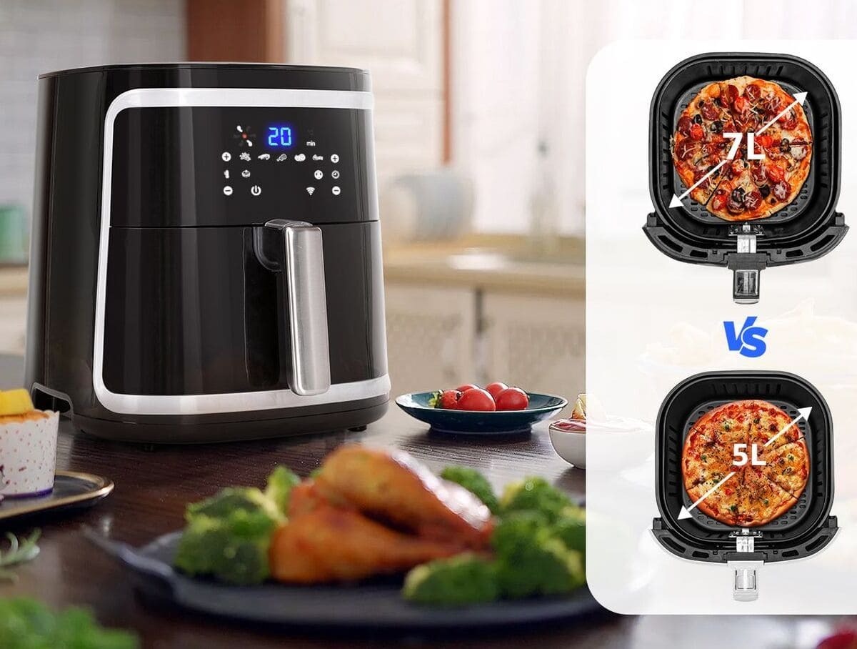 La freidora de aire inteligente sin aceite con 7 litros y 1900 W de Carrefour