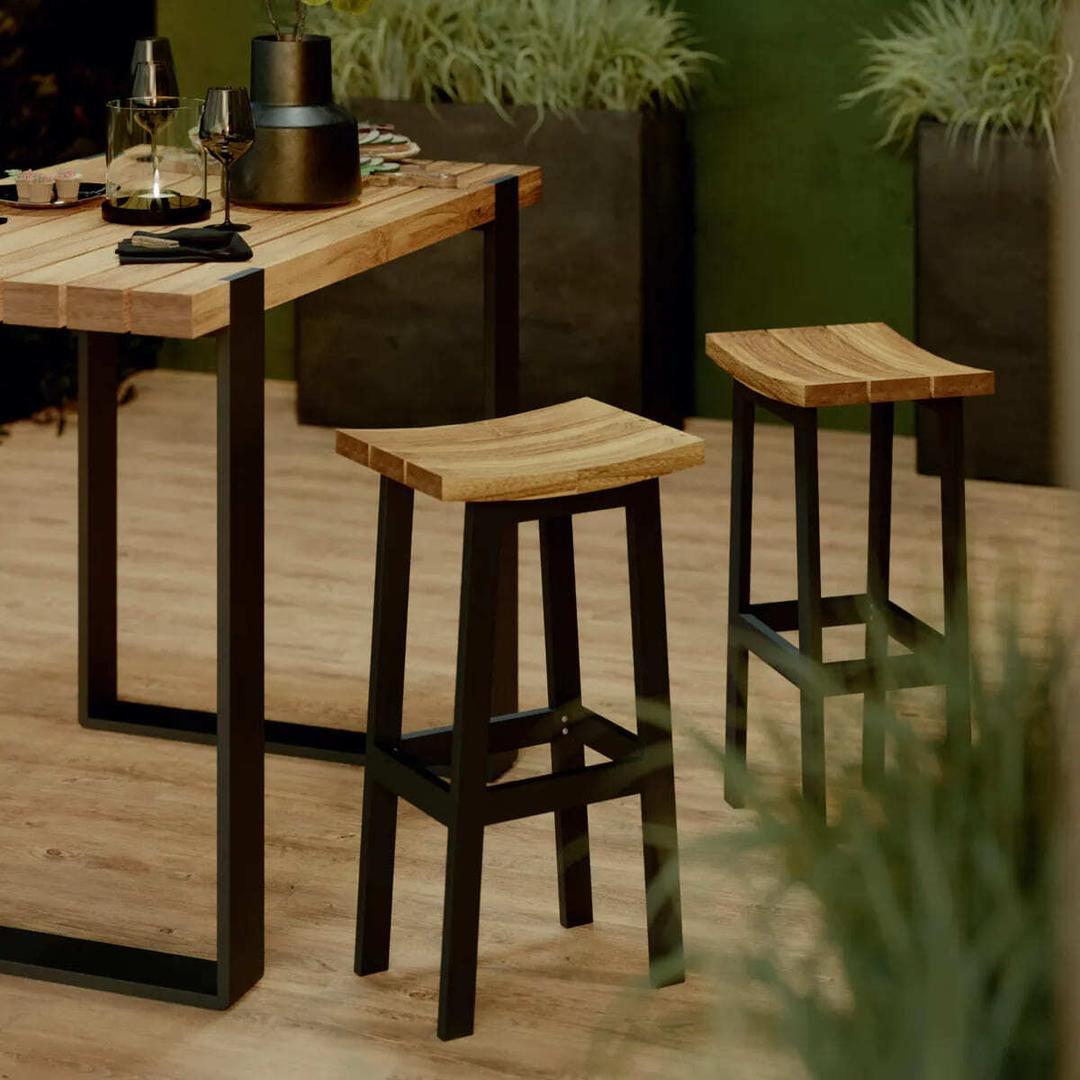 El conjunto de jardín Bermeo I de teca/aluminio para 4 personas de Leroy Merlin