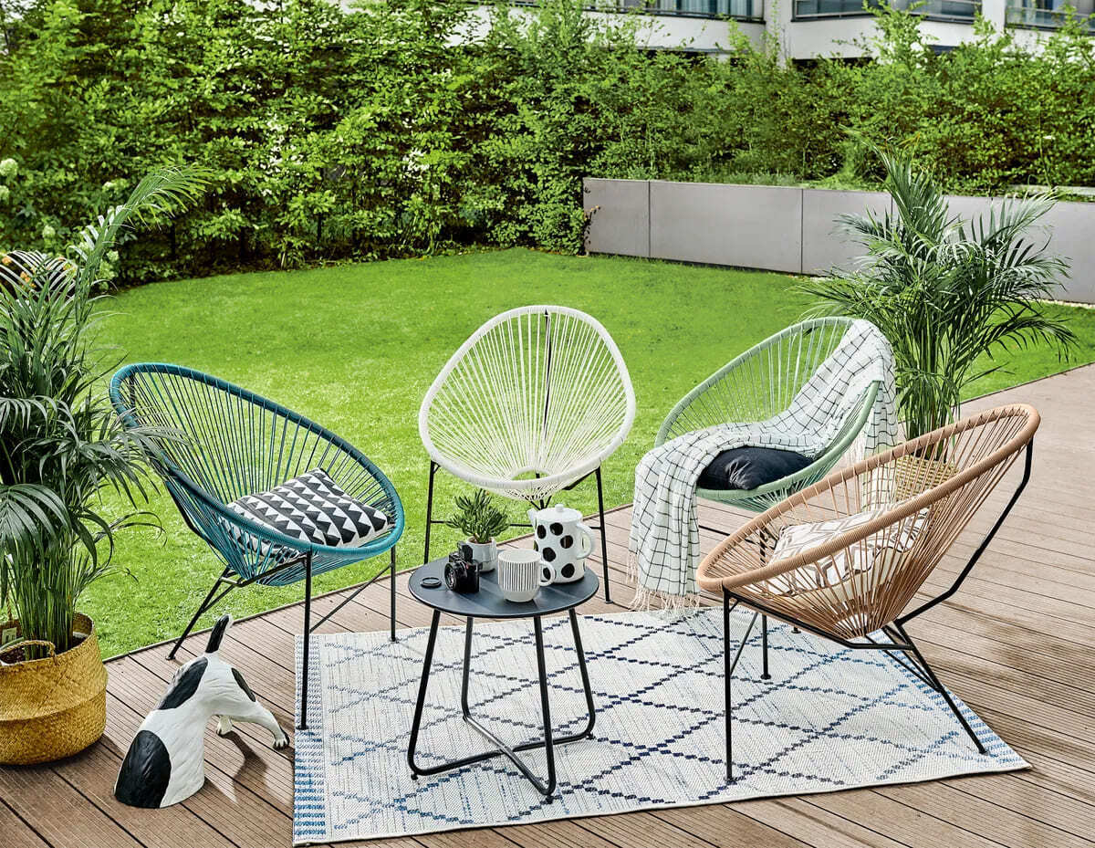 La silla de exterior de acero y ratán NATERIAL Acapulco en color negro de Leroy Merlin