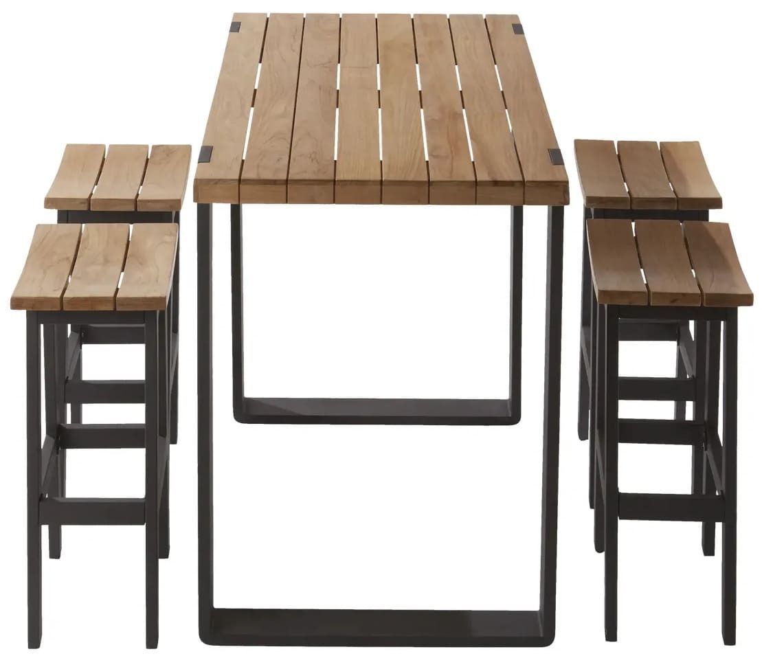 El conjunto de jardín Bermeo I de teca/aluminio para 4 personas de Leroy Merlin