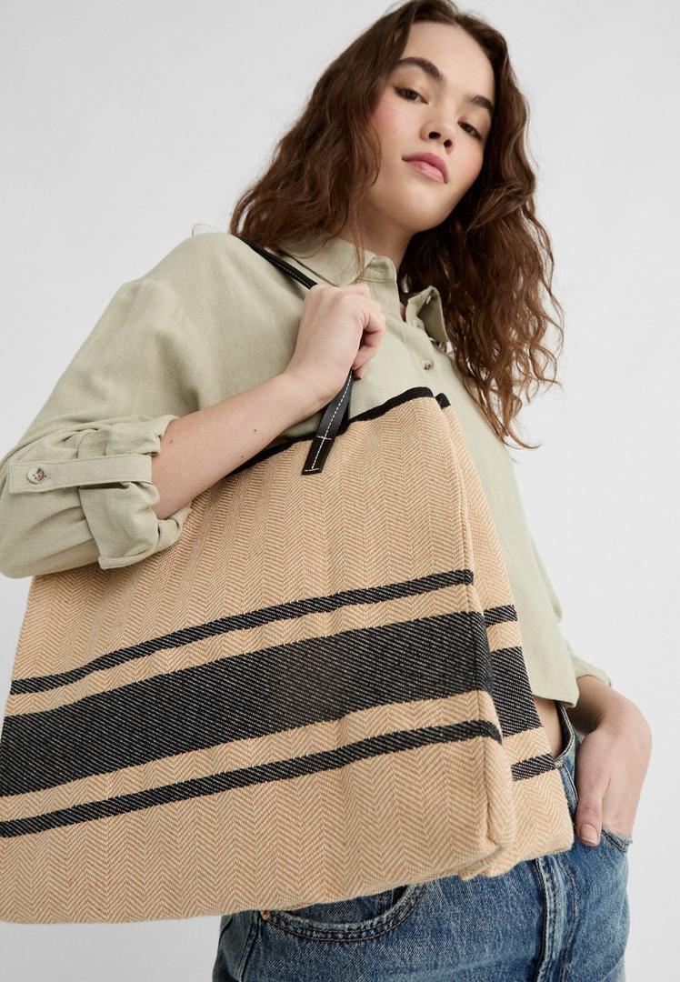 Bolso shopper de rayas