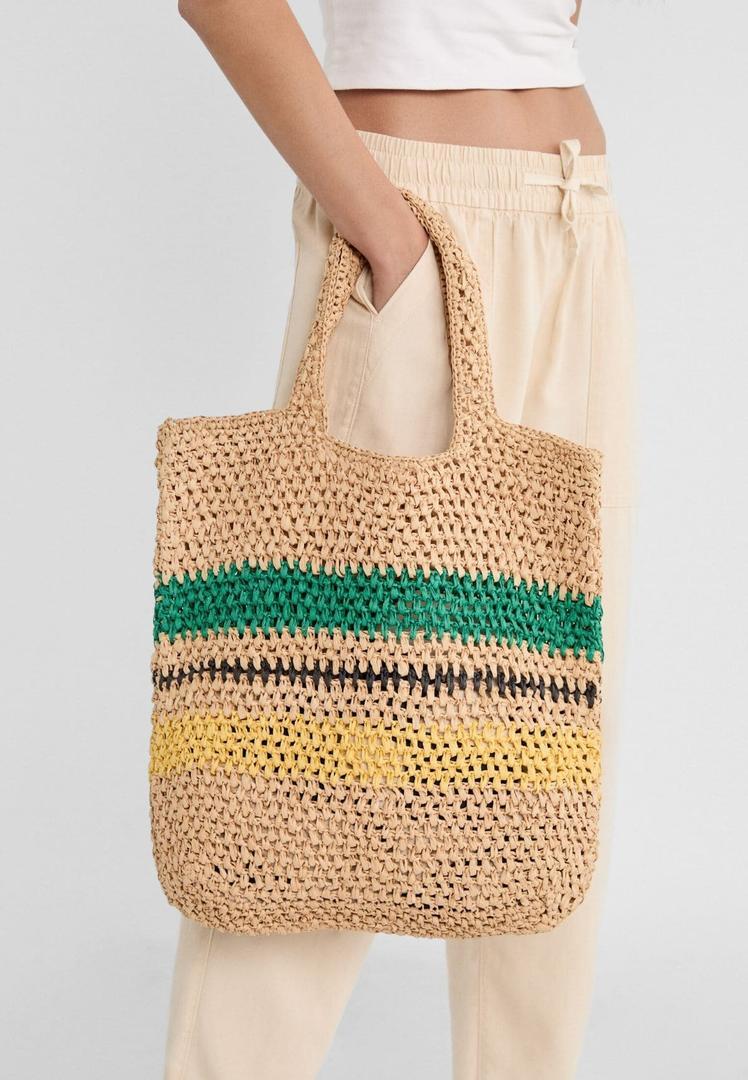 Boso de hombro con rayas estilo rafia