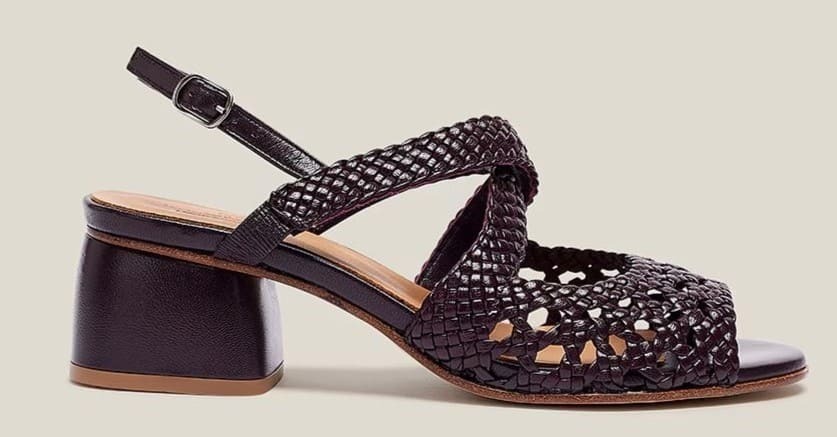 Sandalias de tacón de piel trenzada con hebilla Naguisa