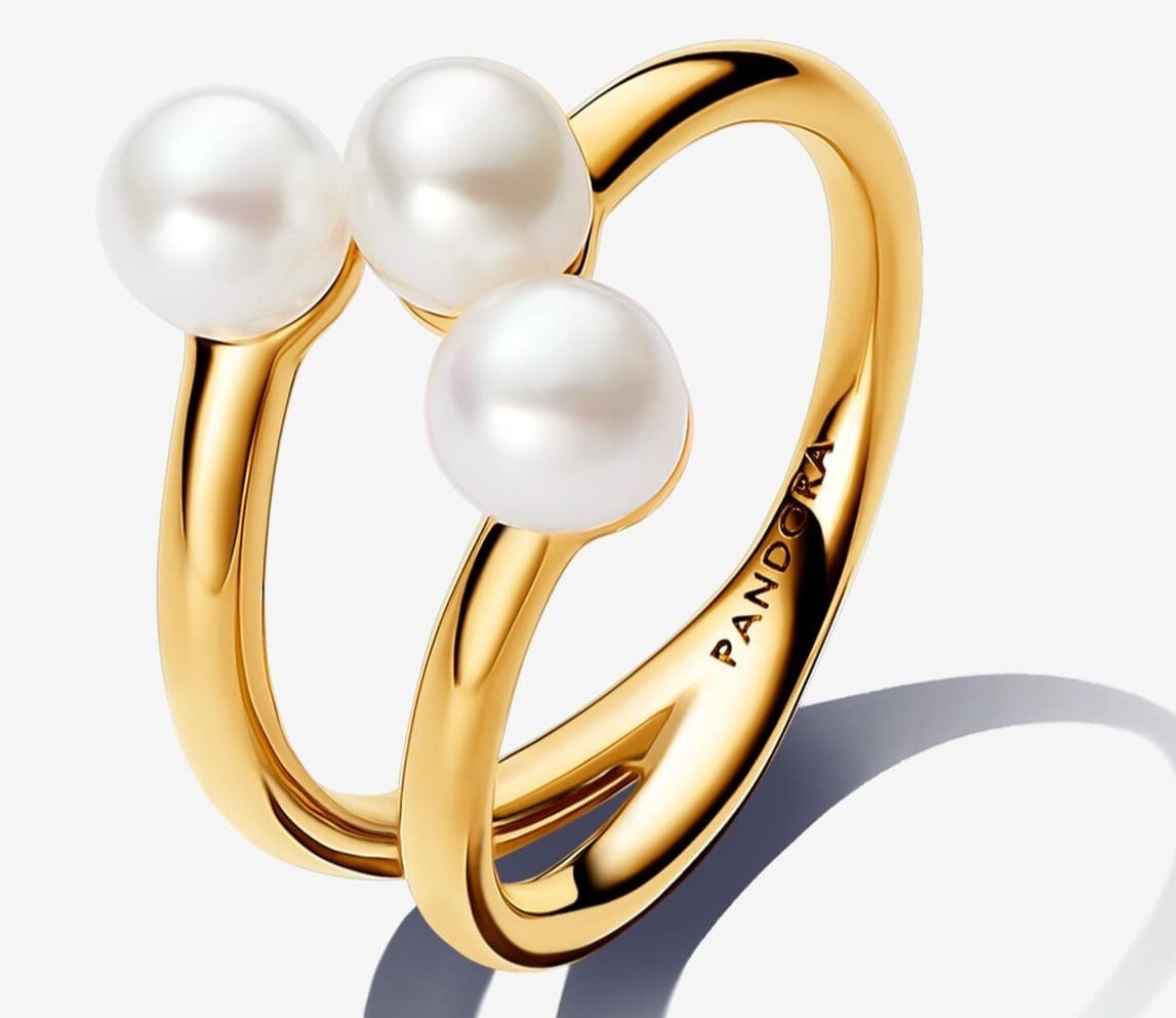 Anillo Abierto Perla Cultivada de Agua Dulce Tratada de Pandora 1