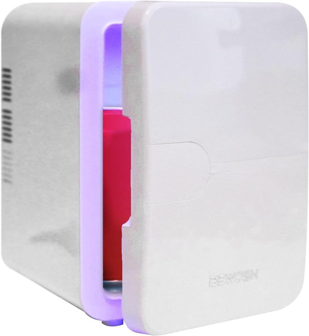 La nueva mini nevera portátil eléctrica con luz azul y 4 litros BEWOSH en Amazon