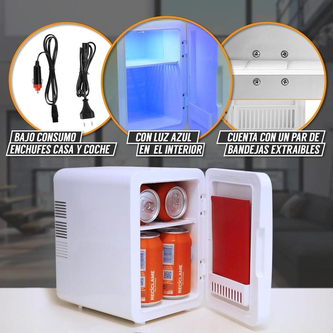 La nueva mini nevera portátil eléctrica con luz azul y 4 litros BEWOSH en Amazon